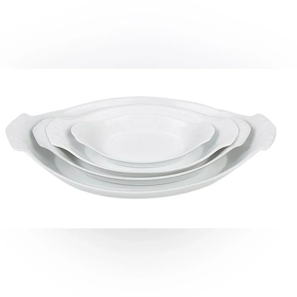 BIA Cordon Bleu 13 In Classic White 24 Oz Porcelain Oval Cooking Serving Dish